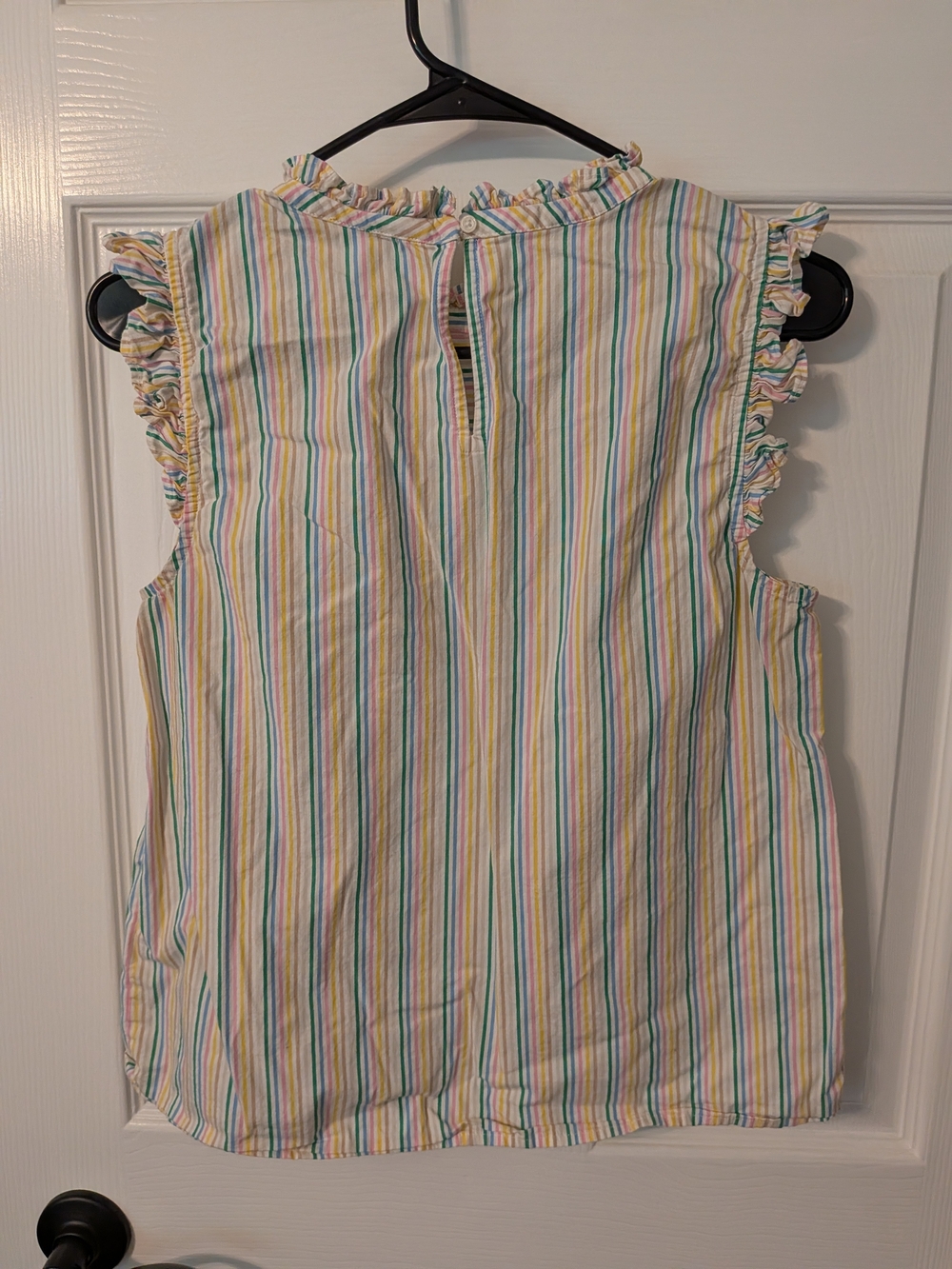 Multi-Color Striped Ruffle Sleeve Top - Picture 6 of 7